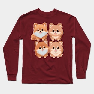 Kawaii pomeranian Dog Group design Long Sleeve T-Shirt